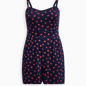 NWT Torrid Strawberry Print Mini Romper